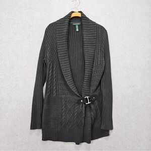 Ralph Lauren Dark Gray Women's Cardigan with Belt Size M